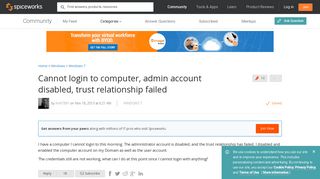 [SOLVED] Cannot login to computer, admin account disabled, trust ...