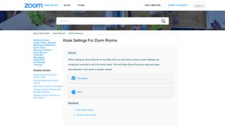 Kiosk Settings for Zoom Rooms – Zoom Help Center - Zoom Support