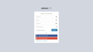 AdminLTE 2 | Registration Page