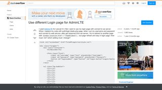 Use different Login page for AdminLTE - Stack Overflow