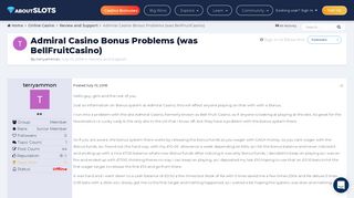 Admiral Casino Bonus Problems (was BellFruitCasino) - Review and ...