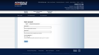 User account | Admirals Bank