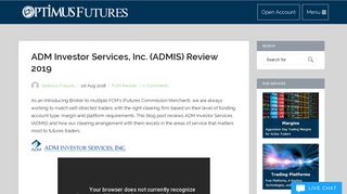 ADM Investor Services, Inc. (ADMIS) Review 2018 - Optimus Futures