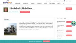 M.K.S. College (MKSC), Darbhanga - 2019 Admission, Courses, Fees ...