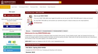 MSU Portal: my.msutexas.edu