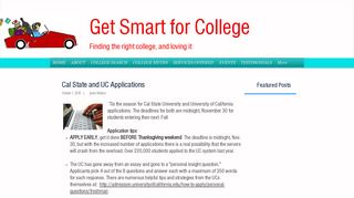 Cal State and UC Applications | Get Smart For College--College ...