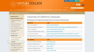 University of California Campuses | Ventura College
