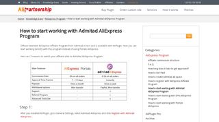 How to start working with Admitad AliExpress Program