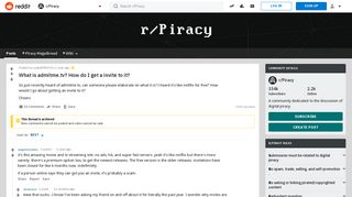What is admitme.tv? How do I get a invite to it? : Piracy - Reddit