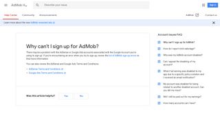 Why can't I sign up for AdMob? - AdMob Help - Google Support