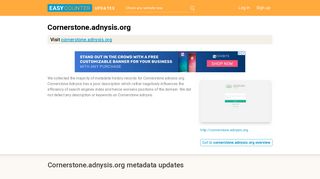Cornerstone Adnysis (Cornerstone.adnysis.org) - Educate - Easycounter