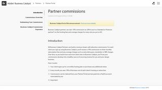 Partner commissions - Business Catalyst Support