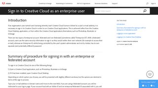 Creative Cloud enterprise sign-in - Adobe Help Center