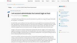 I am account administrator but cannot login as host - Adobe Forums