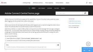 Adobe Connect Central home page - Adobe Help Center
