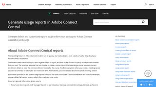 Generate usage reports in Adobe Connect Central - Adobe Help Center
