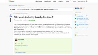 Why don't Adobe fight cracked vesions ? | Adobe Community - Adobe ...