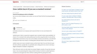 Does Adobe know if you use a cracked version? - Quora