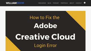 How To Fix The Adobe Creative Cloud Login Error - William Beem