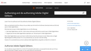 Authorizing and de-authorizing Adobe Digital Editions