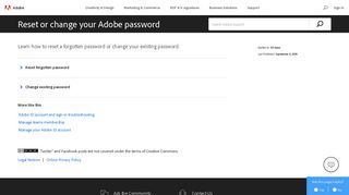 Reset or change your Adobe password - Adobe Help Center
