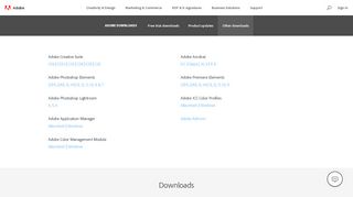 Adobe software and other downloads