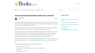 Authorising Adobe Digital Editions (ADE) with an Adobe ID – eBooks ...