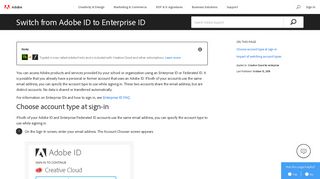 Switch from Adobe ID to Adobe Enterprise ID - Adobe Help Center