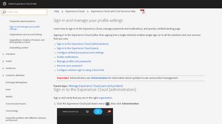 Sign in and manage your profile settings - Adobe Experience Cloud