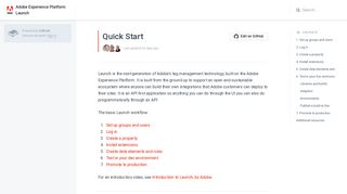 Quick Start - Launch, by Adobe