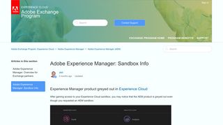Adobe Experience Manager: Sandbox Info – Adobe Exchange ...