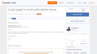 Login page to work with adobe muse. - PeoplePerHour.com
