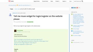 Tell me muse widget for login/register on the w... | Adobe ...