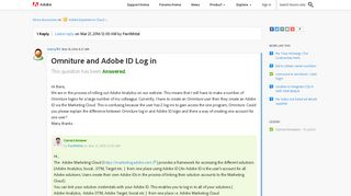 Omniture and Adobe ID Log in | Adobe Community - Adobe Forums
