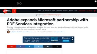 Adobe expands Microsoft partnership with PDF Services integration ...