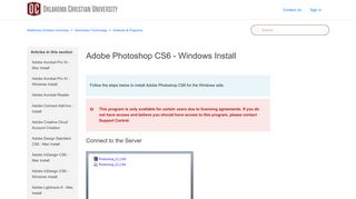 Adobe Photoshop CS6 - Windows Install – Oklahoma Christian ...
