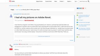 I had all my pictures on Adobe Revel. | Adobe Community - Adobe Forums