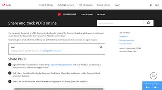 Share and track PDFs online using Adobe Document Cloud