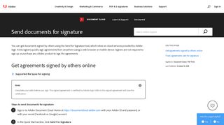 Send documents for signature online - Adobe Help Center