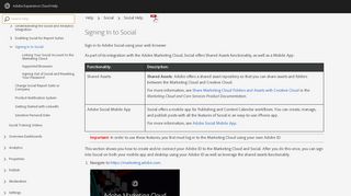 Signing In to Social - Social Help - Adobe Experience Cloud