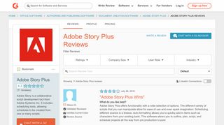 Adobe Story Plus Reviews 2018 | G2 Crowd