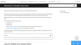 Renewal of educational student discount - Adobe Help Center