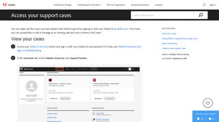 View Adobe Support cases - Adobe Help Center