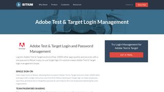 Adobe Test & Target Login Management - Team Password Manager