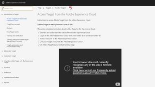 Access Target from the Adobe Experience Cloud - Adobe Target