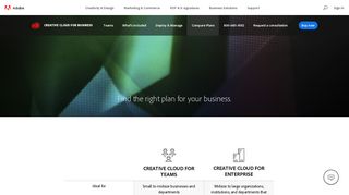 Compare plans | Adobe Creative Cloud for business