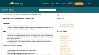 JumpCloud | Single Sign On (SSO) with Adobe Creative...