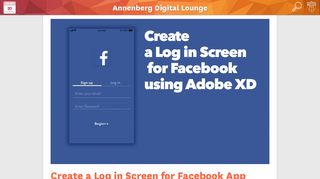 Create a Log in Screen for Facebook App using Adobe XD ...