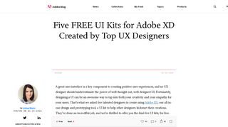 Five FREE UI Kits for Adobe XD Created by Top UX Designers ...