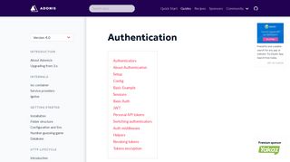 Authentication - AdonisJs